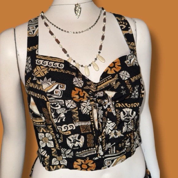 Disney Her Universe Moana Skirt Set Retro Hawaiian Crop Top & Wrap Skirt Size L - Picture 5 of 16